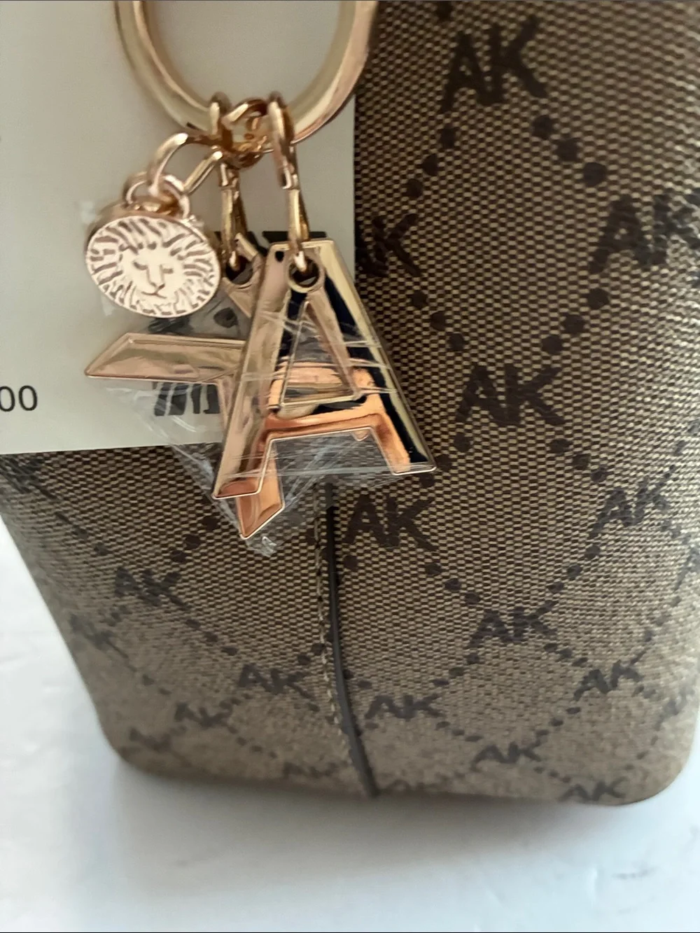Anne Klein Brown/Tan Monogram Crossbody Tote New